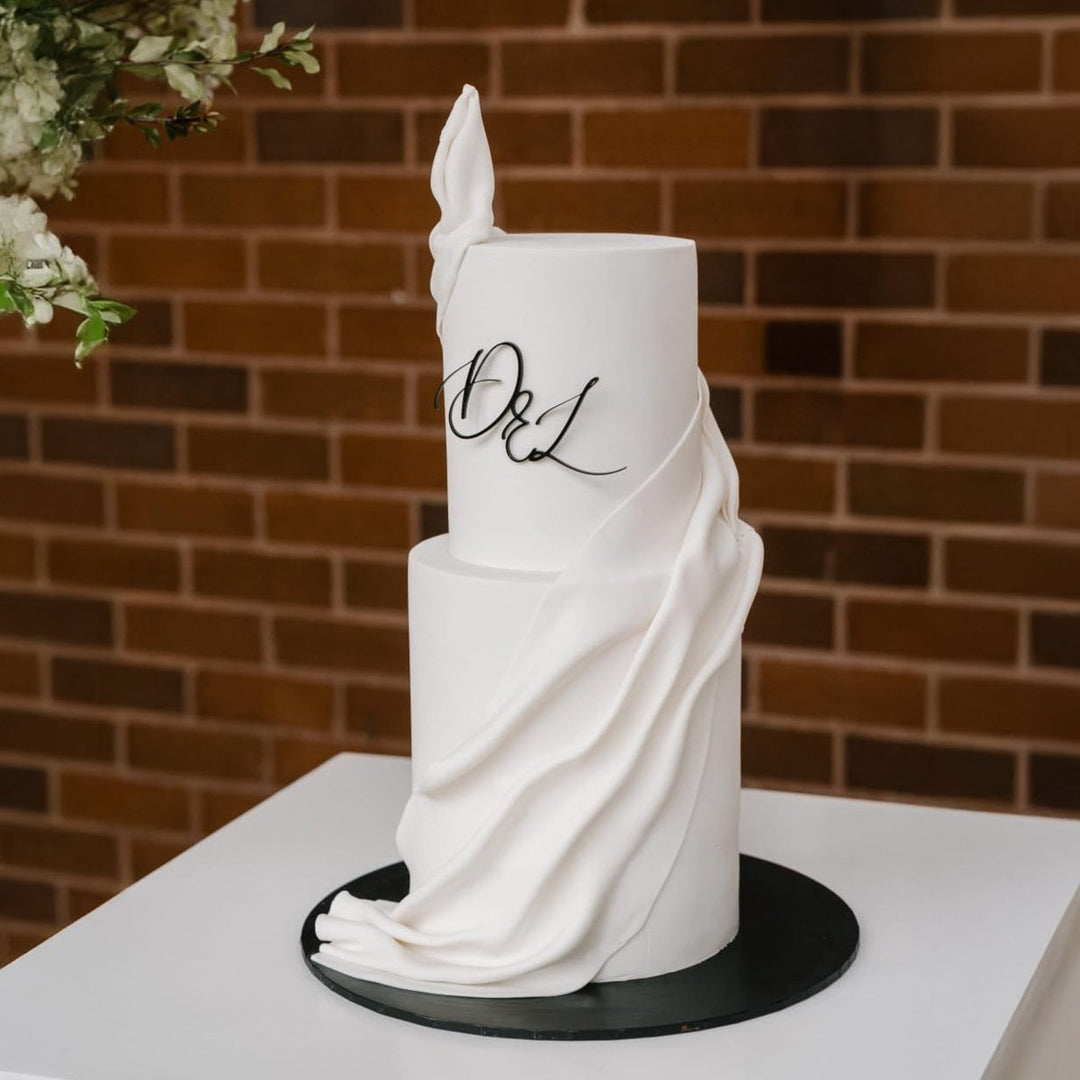 Custom Wedding Cake Script Initials Charm