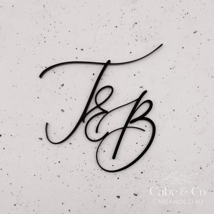 Custom Wedding Cake Script Initials Charm