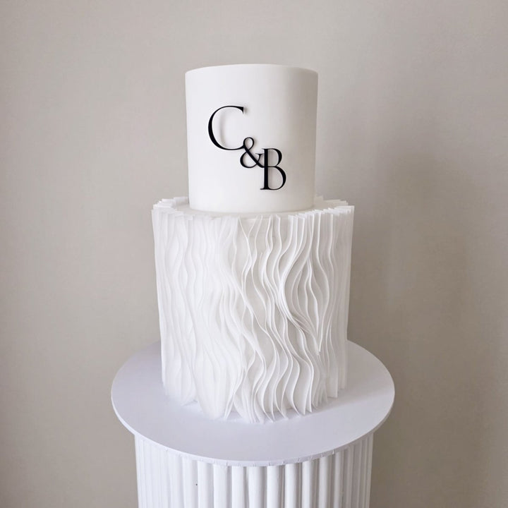 Custom Wedding Cake Serif Initials Charm