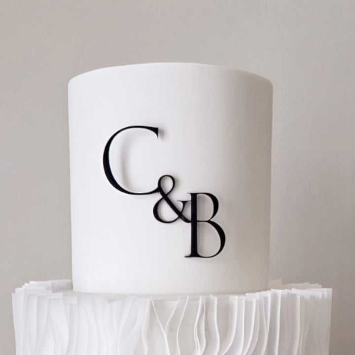 Custom Wedding Cake Serif Initials Charm