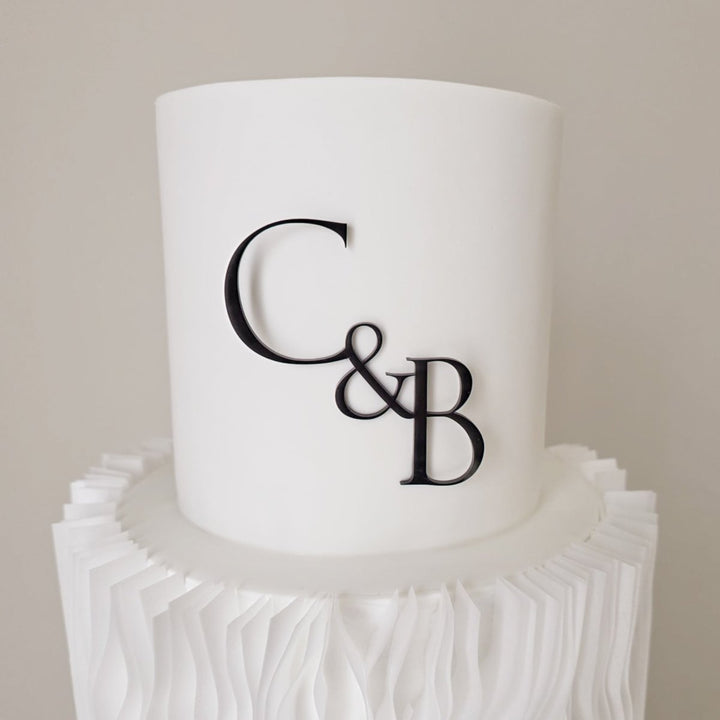 Custom Wedding Cake Serif Initials Charm