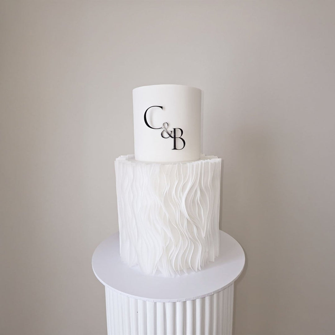 Custom Wedding Cake Serif Initials Charm