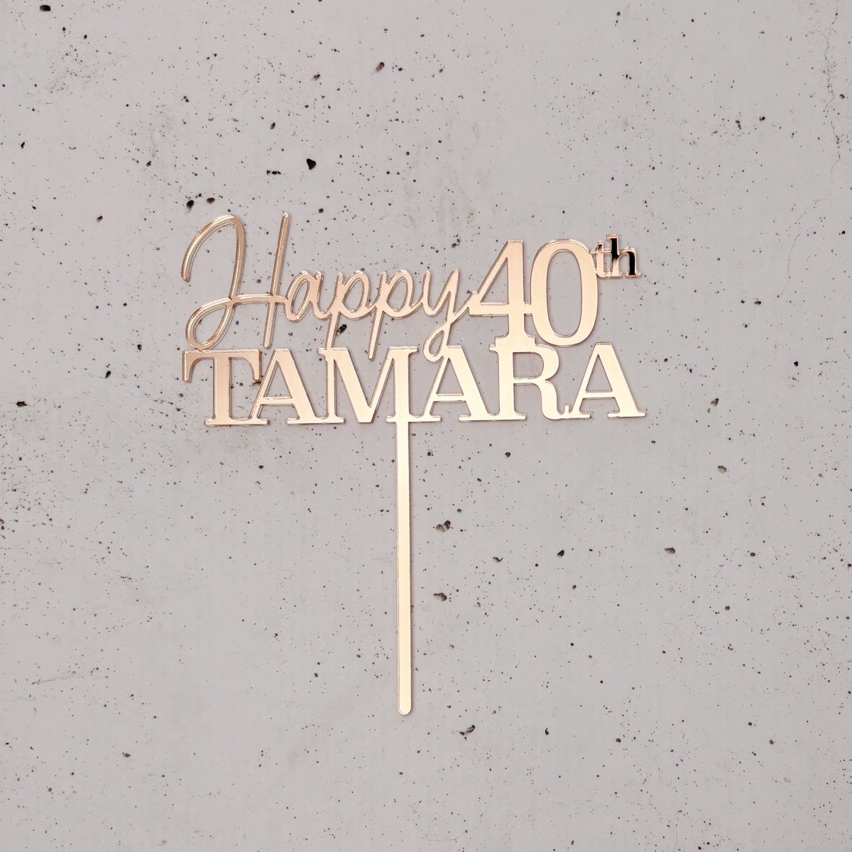 Personalised Acrylic Glitter Cake Topper - 18th, 21st Birthday - Gold, Rose, Silver By Activate Design