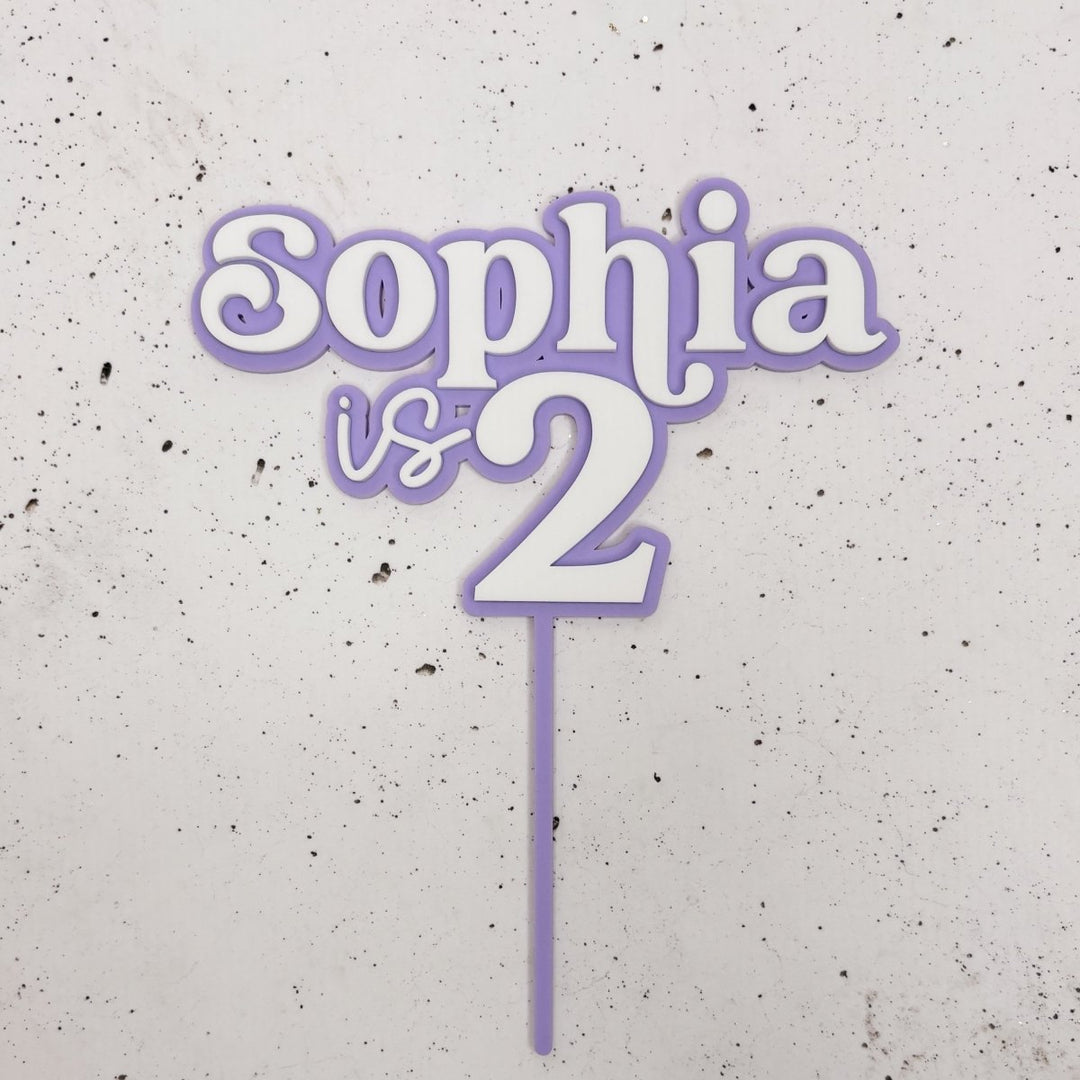 Double Layered 3D Birthday Cake Topper