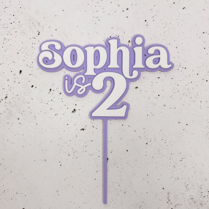 Double Layered 3D Birthday Cake Topper