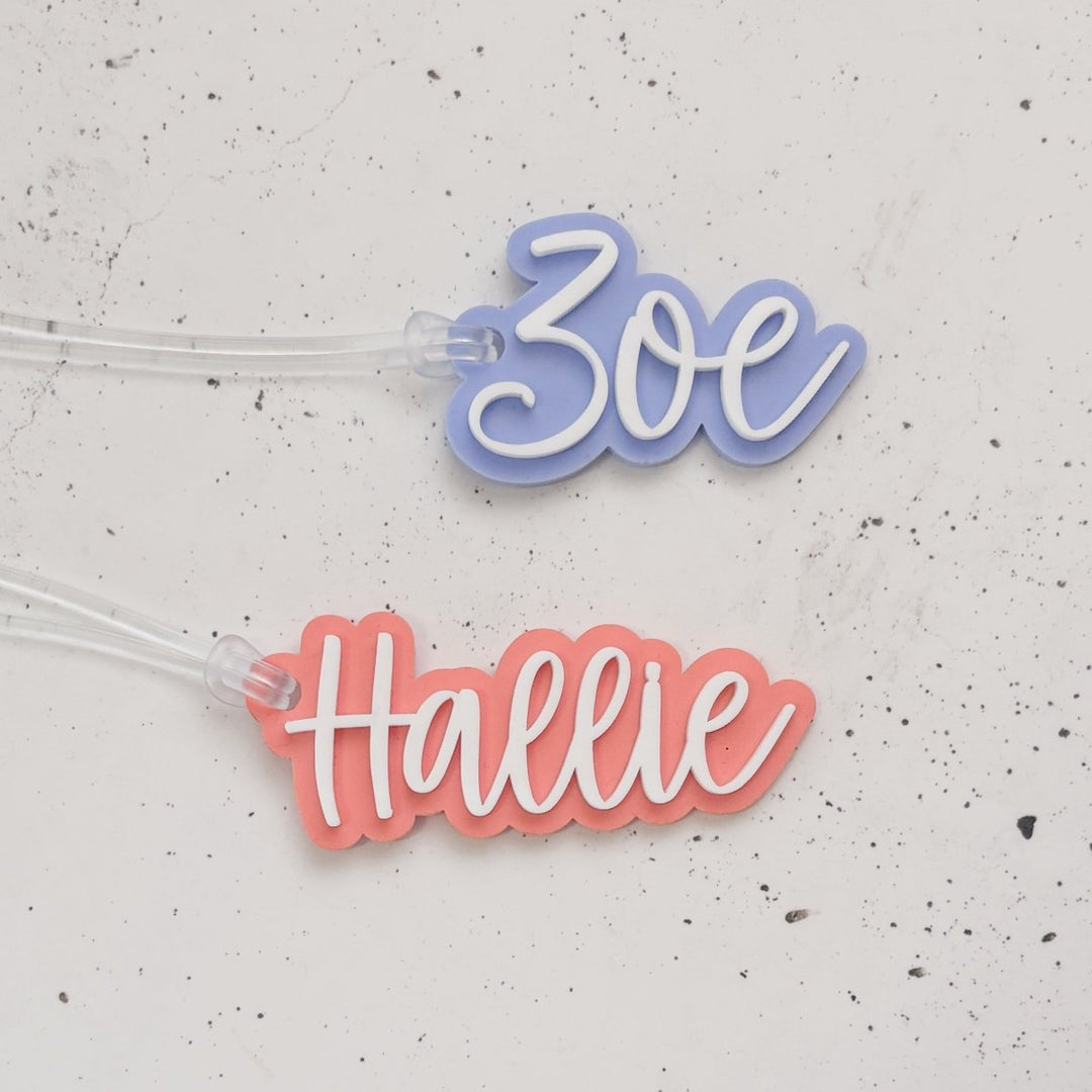 Double Layered Acrylic Personalised Bag Tags