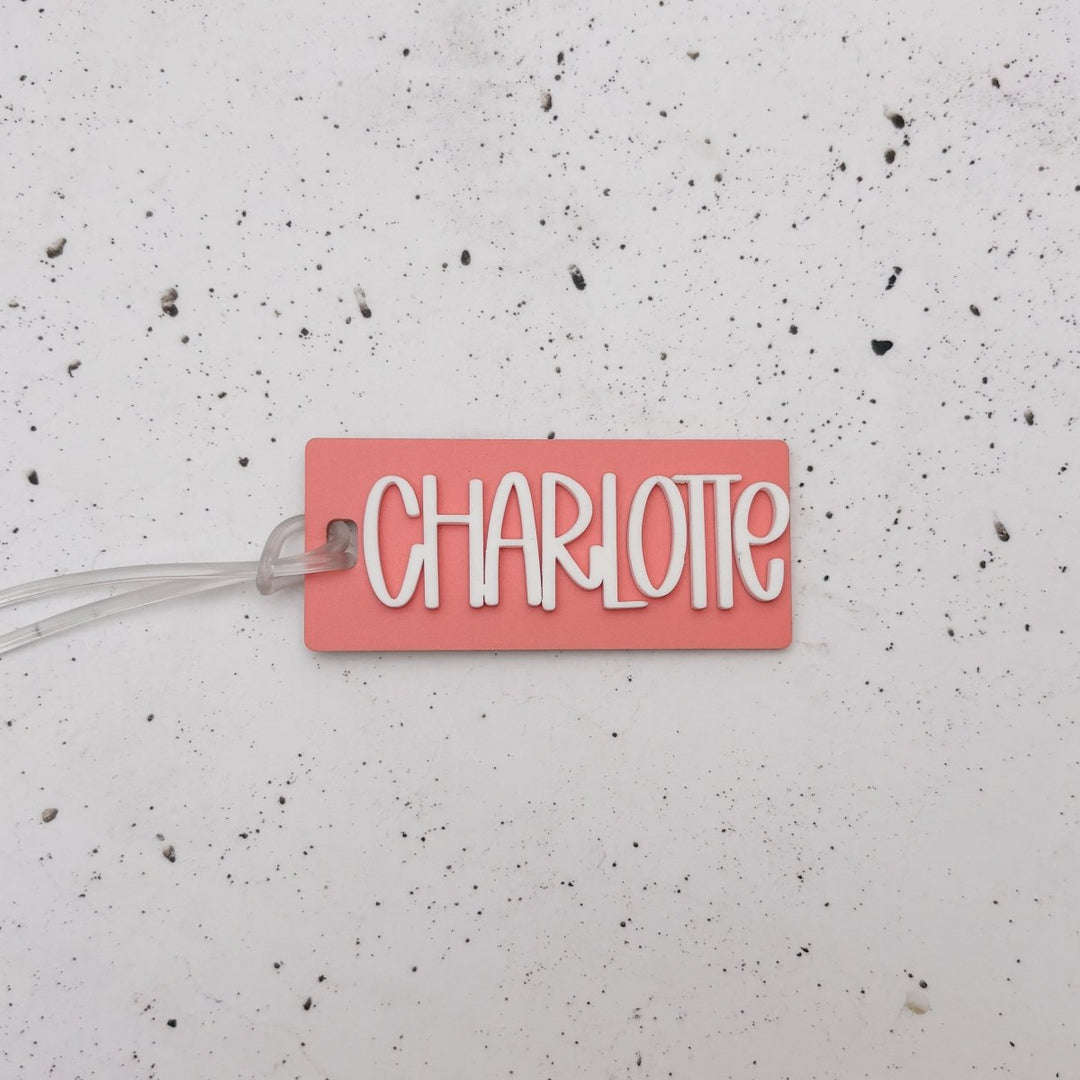 Double Layered Acrylic Rectangle Bag Tags
