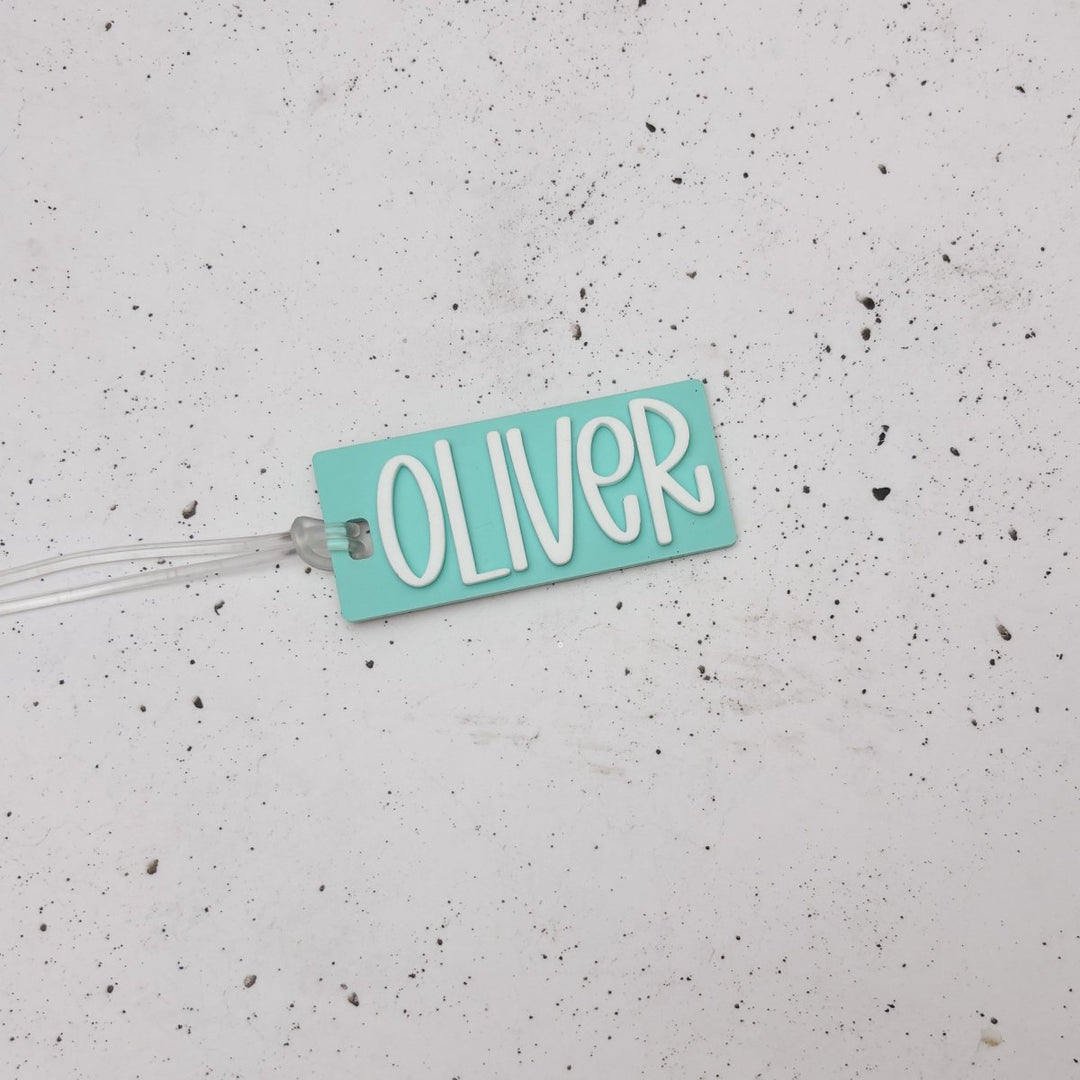 Double Layered Acrylic Rectangle Bag Tags
