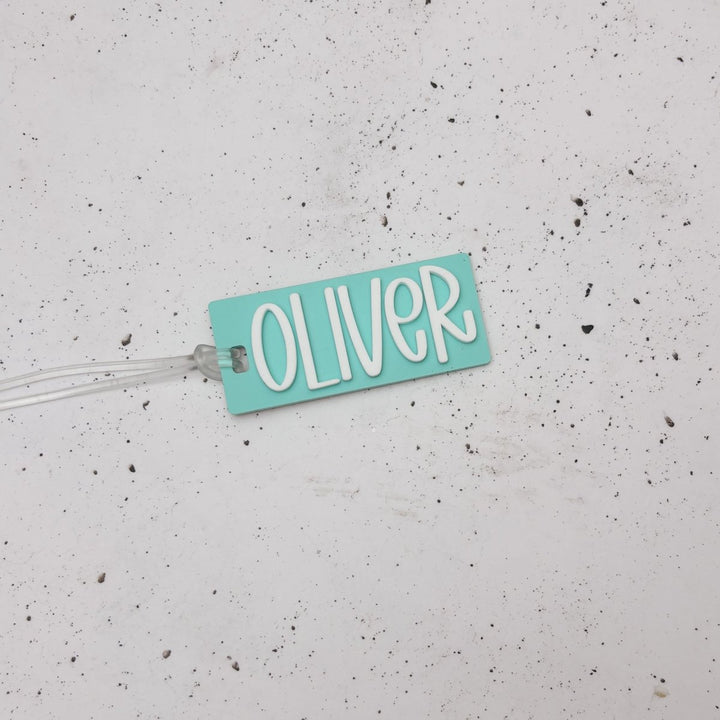 Double Layered Acrylic Rectangle Bag Tags