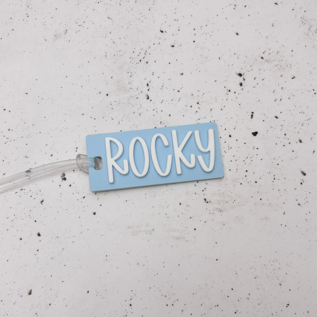 Double Layered Acrylic Rectangle Bag Tags