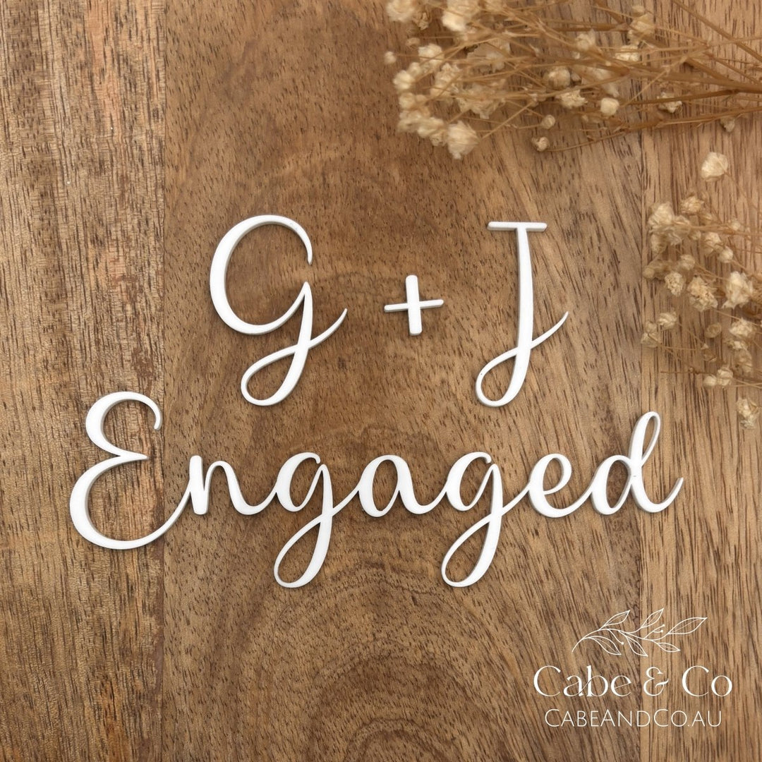 Engaged Cake Topper with Initials