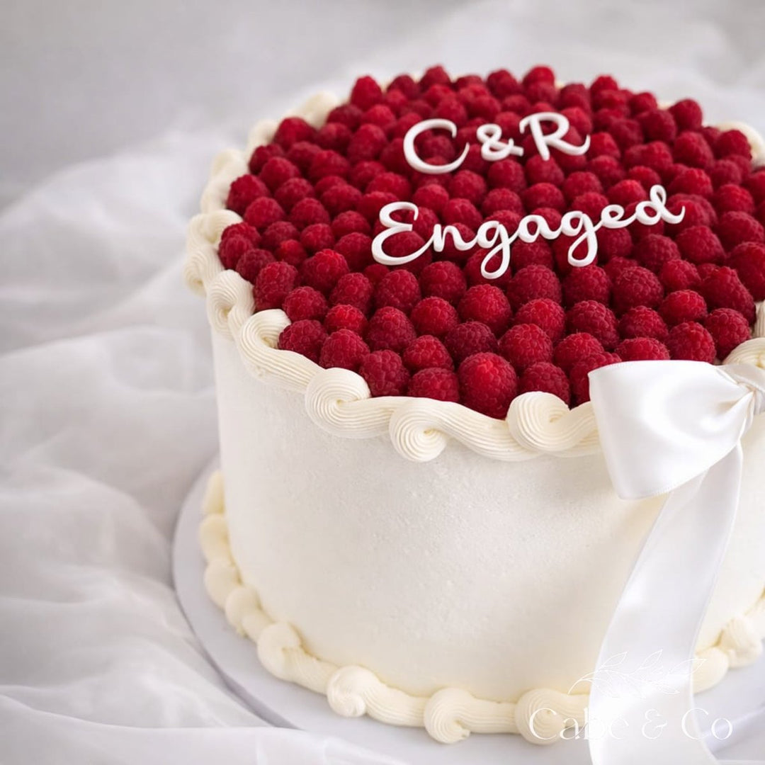 Engaged Cake Topper with Initials