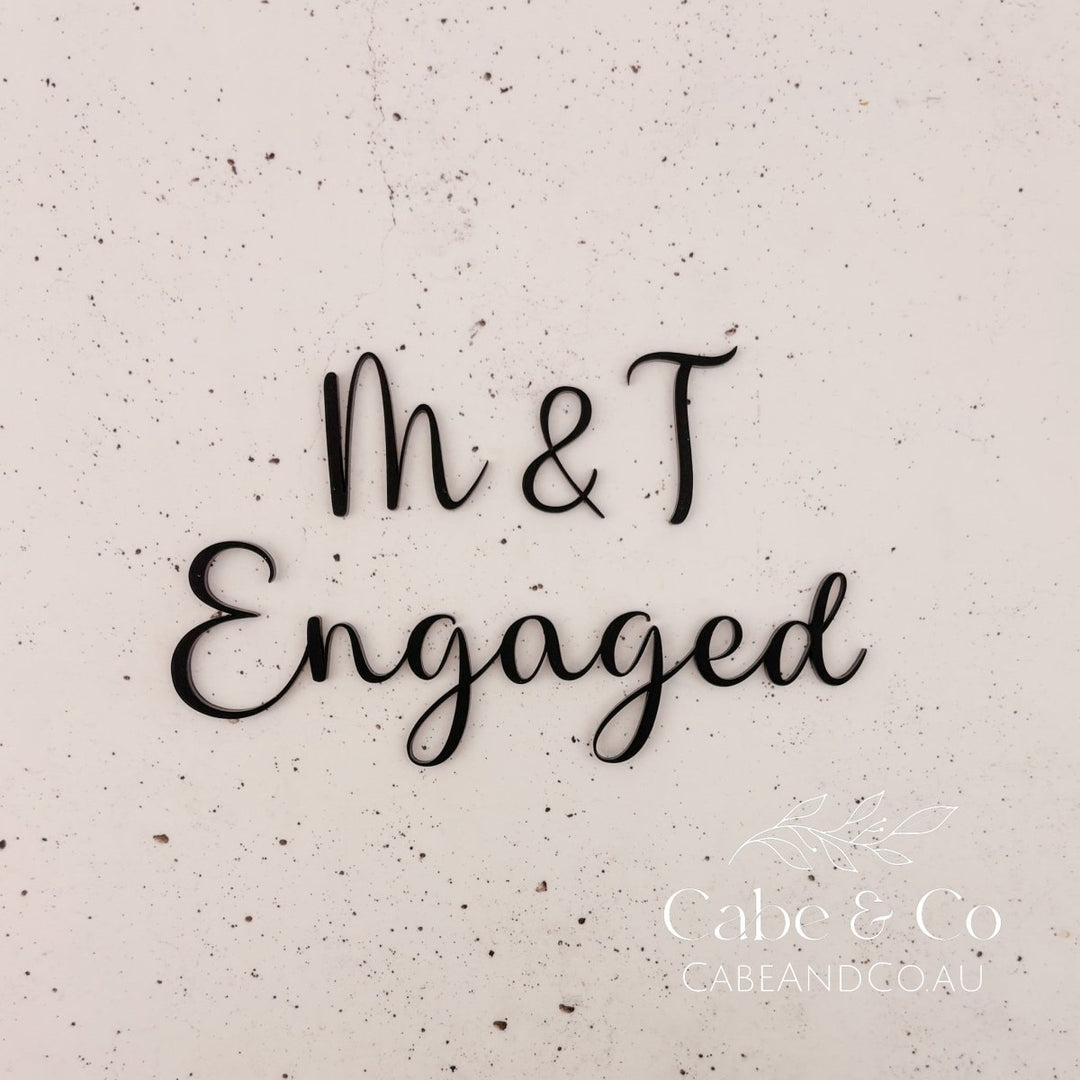 Engaged Cake Topper with Initials