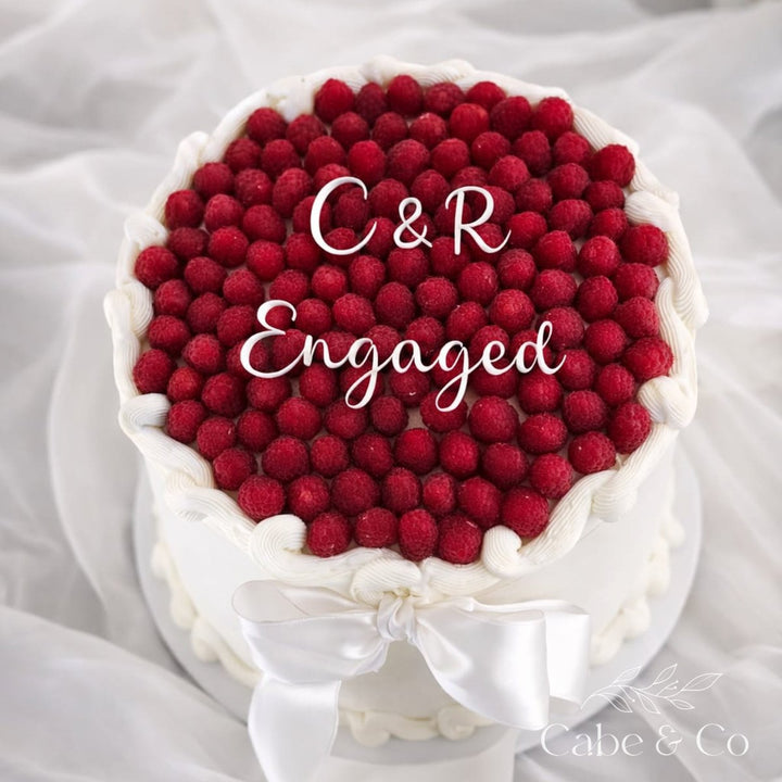 Engaged Cake Topper with Initials