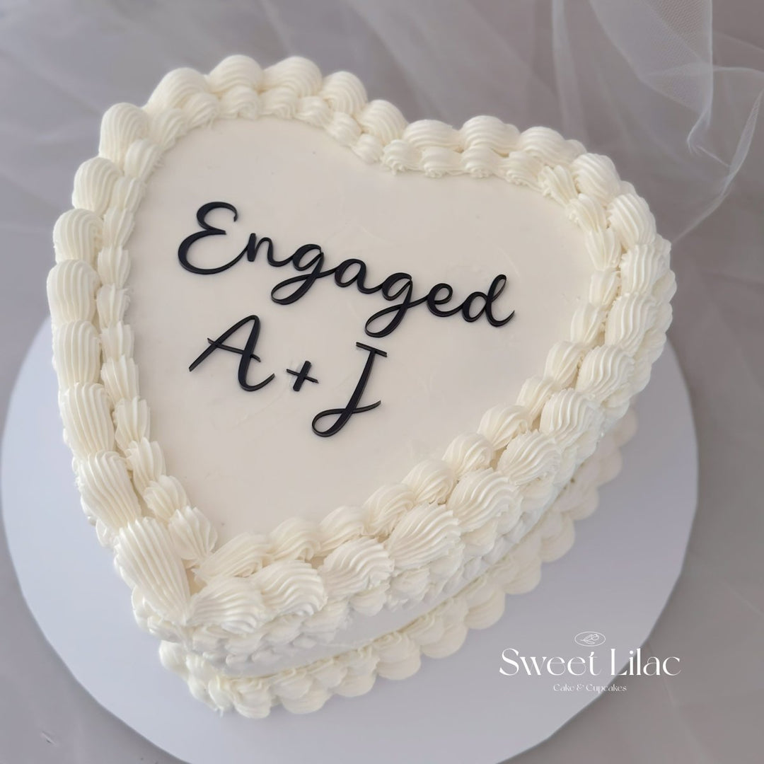 Engaged Cake Topper with Initials