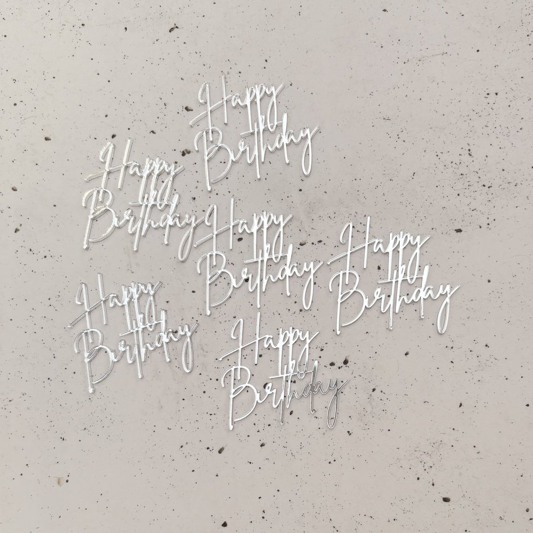 Happy Birthday Script Cupcake Charms