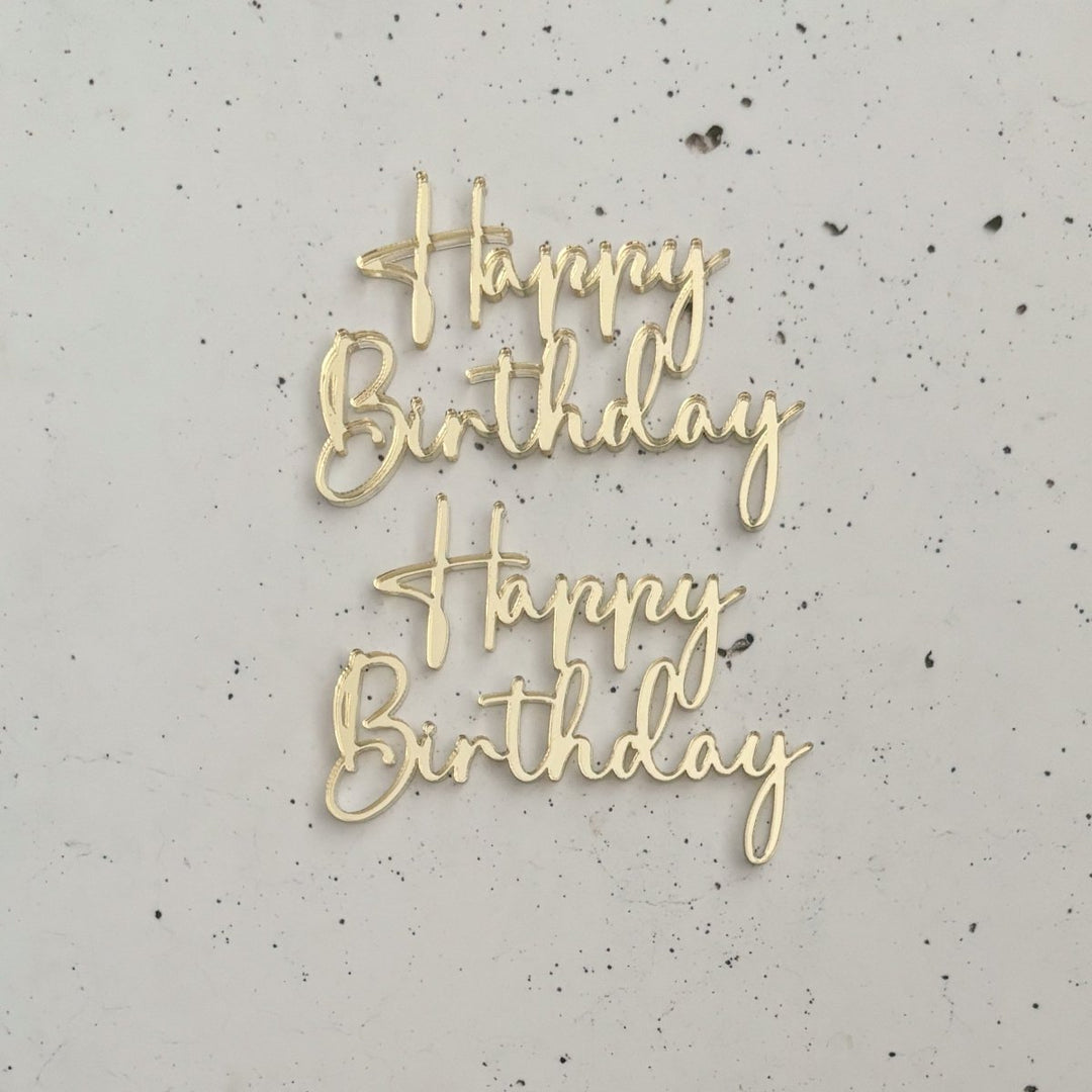 Happy Birthday Script Cupcake Charms