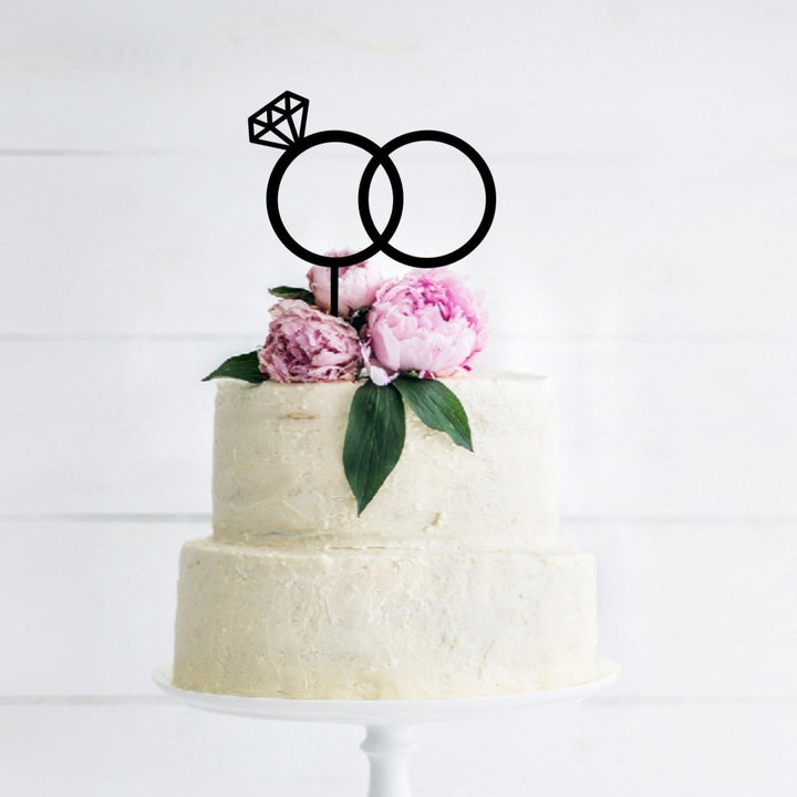 Intertwined Wedding Rings Cake Topper