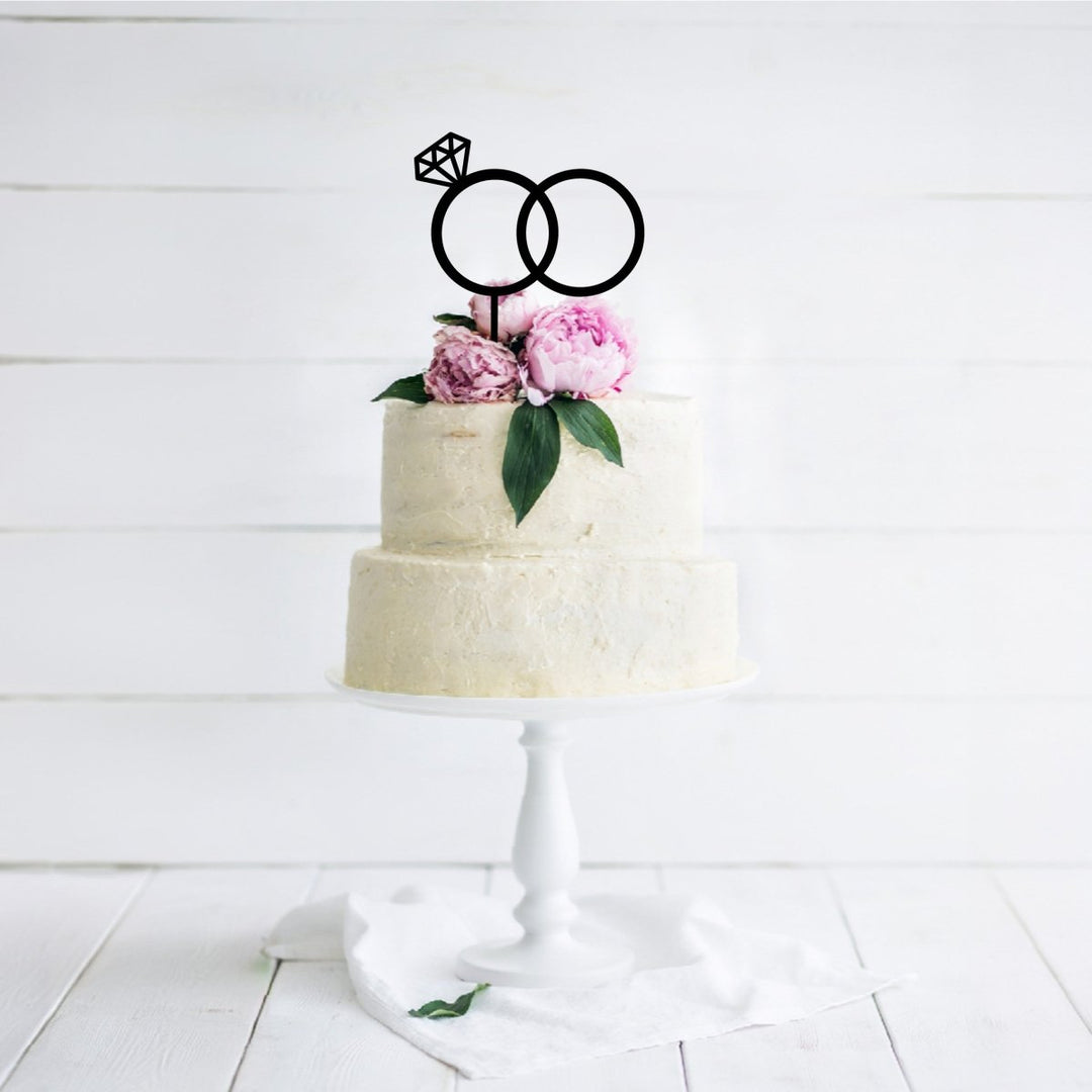 Intertwined Wedding Rings Cake Topper