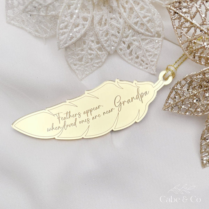 Memorial Feather Ornament - When loved ones are near