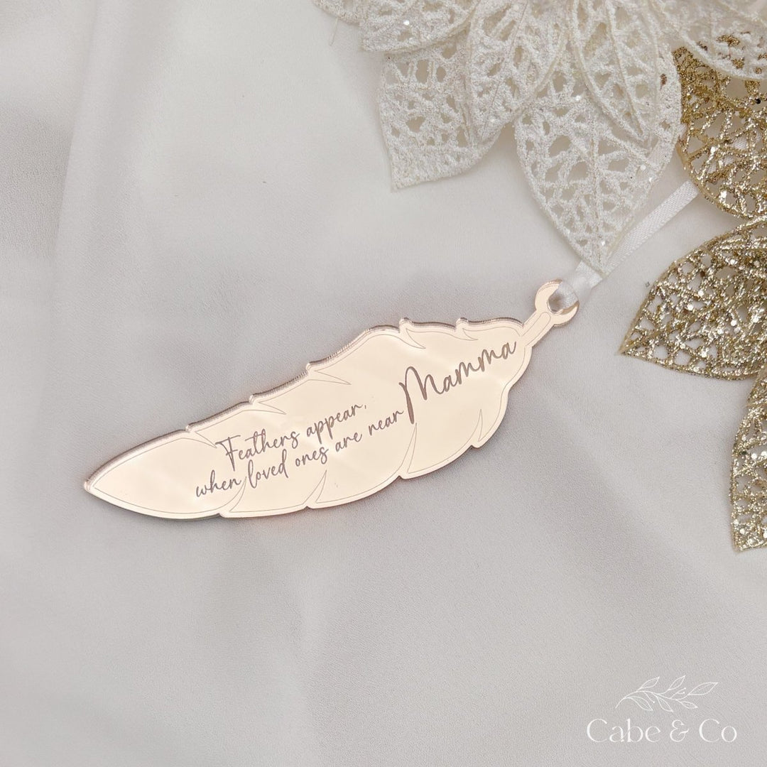 Memorial Feather Ornament - When loved ones are near