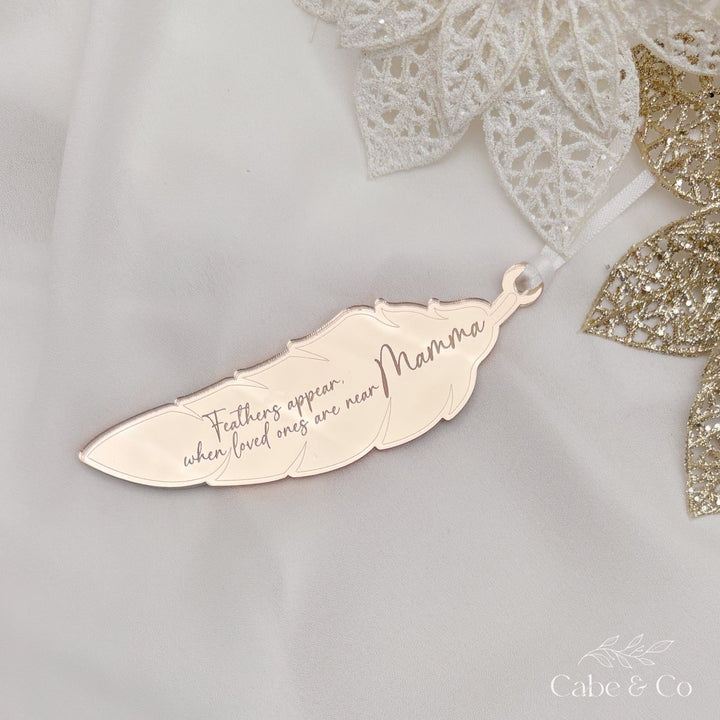 Memorial Feather Ornament - When loved ones are near