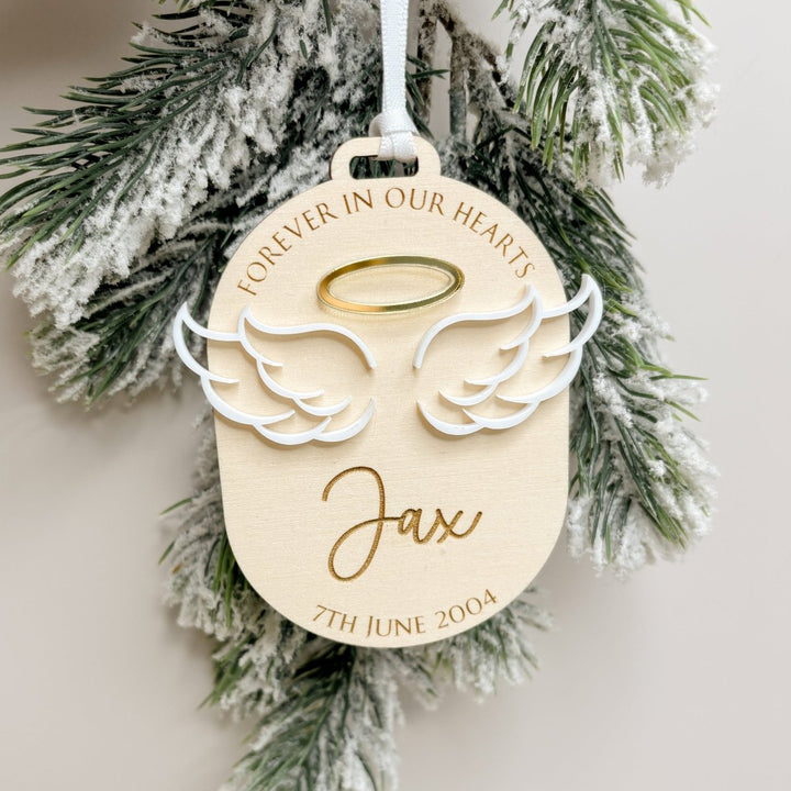 Memorial Ornament - Angel Wings & Halo