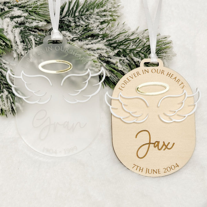 Memorial Ornament - Angel Wings & Halo