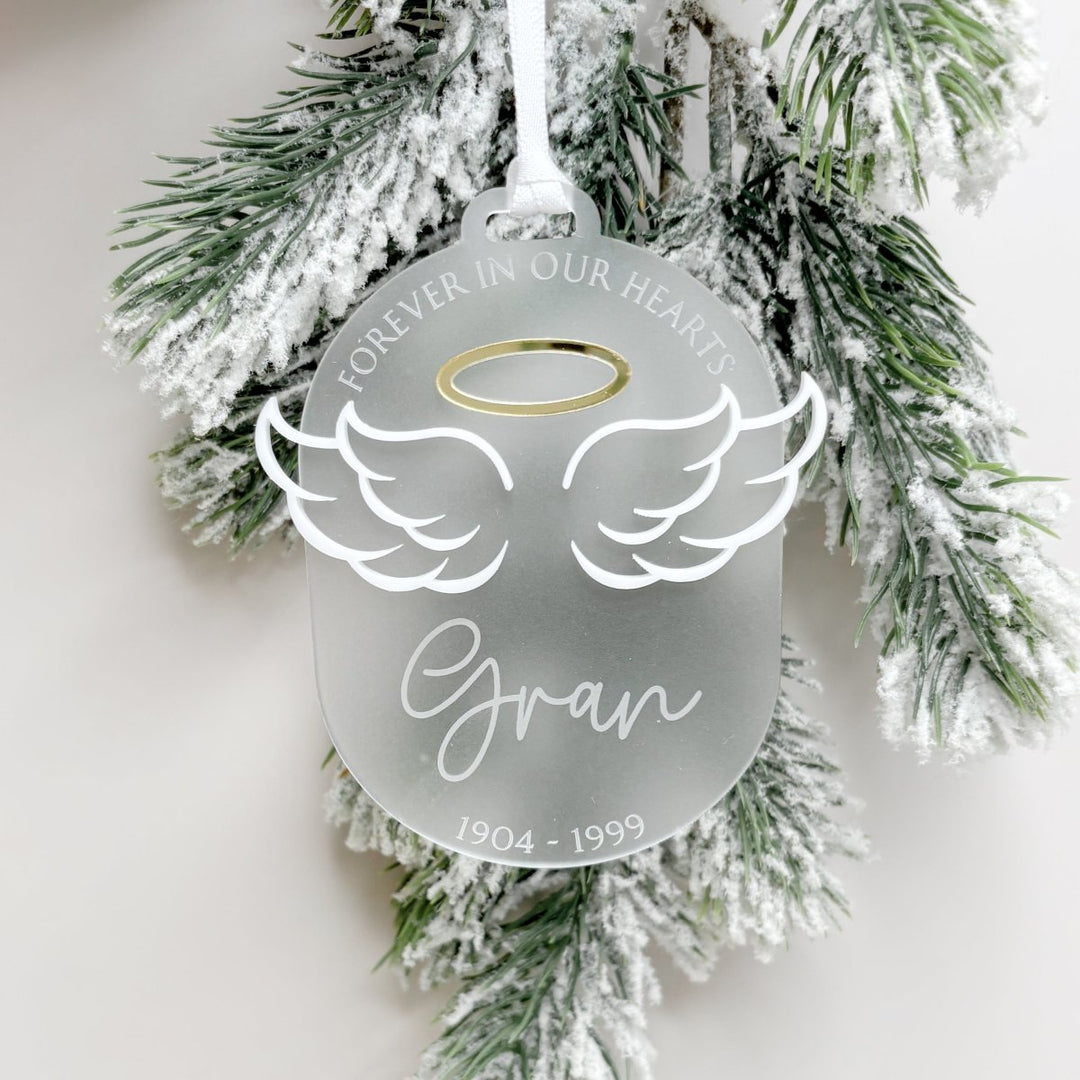 Memorial Ornament - Angel Wings & Halo