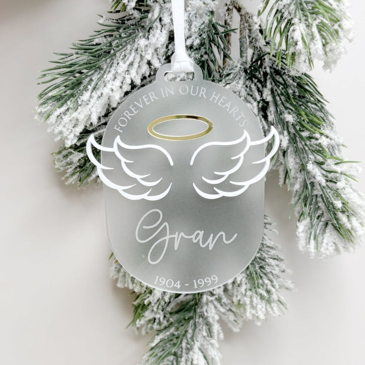 Memorial Ornament - Angel Wings & Halo