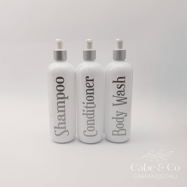 Metallic Bathroom Pump Bottle Set