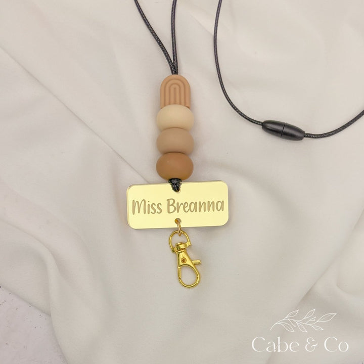 Mirror Acrylic Name Lanyard