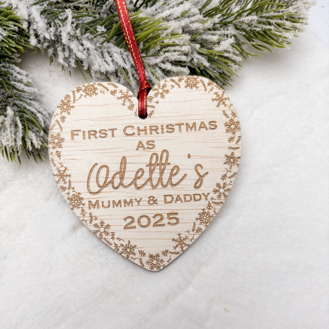 Parents First Christmas Bauble - Heart Design