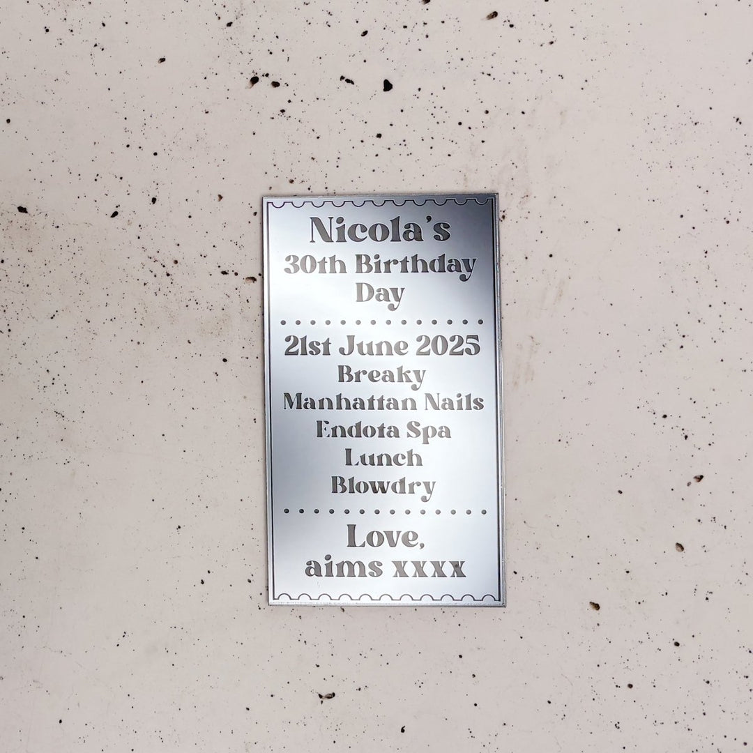Personalised Acrylic Ticket Keepsake