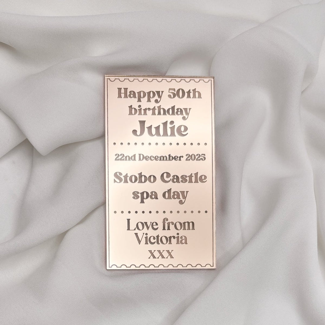 Personalised Acrylic Ticket Keepsake