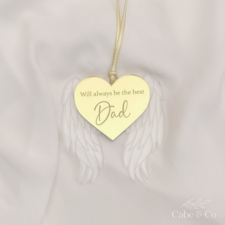 Personalised Angel Wing Memorial Christmas Ornament