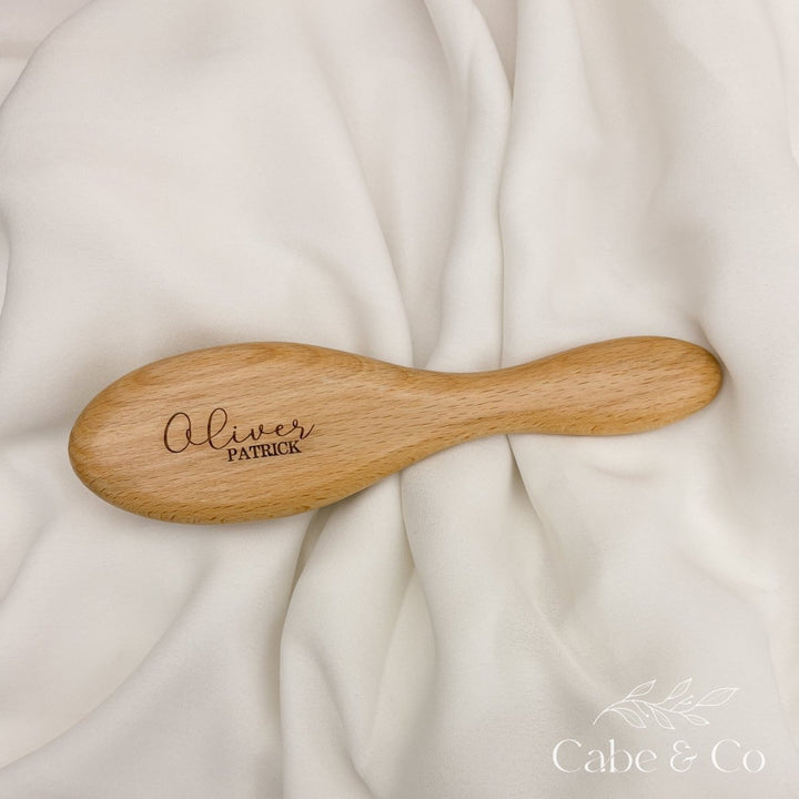 Personalised Baby Hair Brush with Natural Wool Bristles