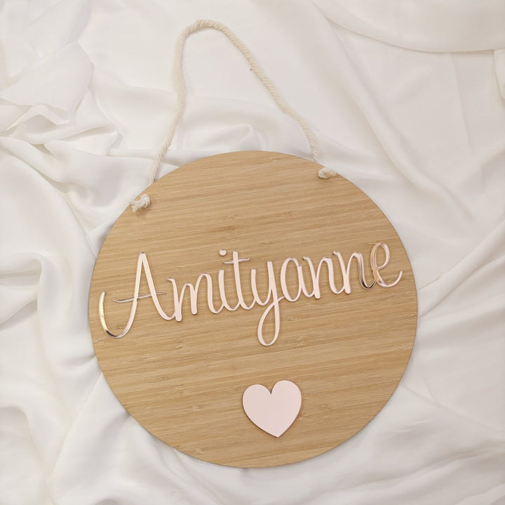 Personalised Bamboo Name Plaque  for Nursery Decor