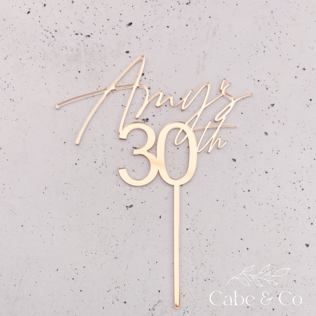 Personalised Birthday Cake Topper - Age and Name Design