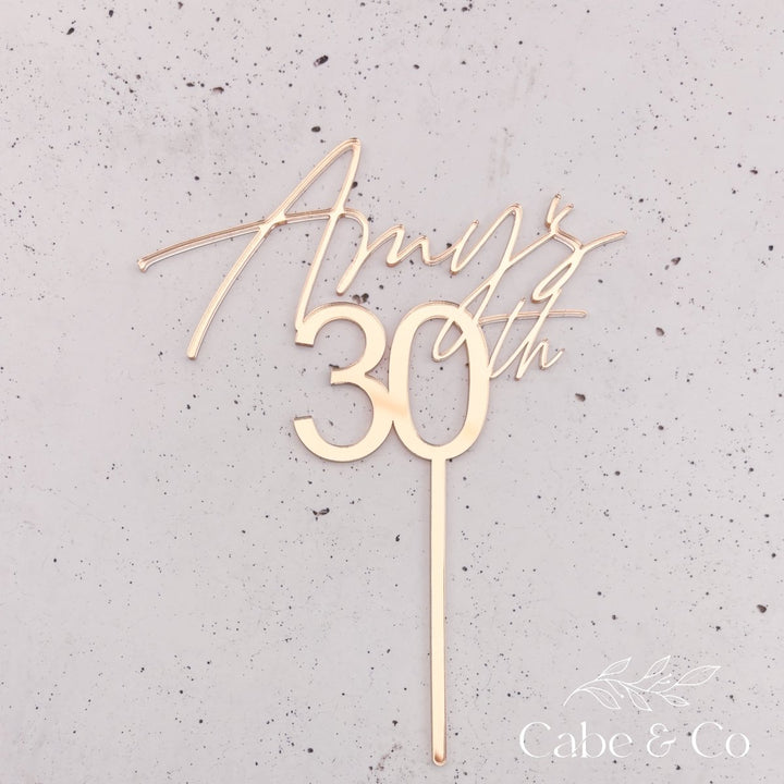 Personalised Birthday Cake Topper - Age and Name Design