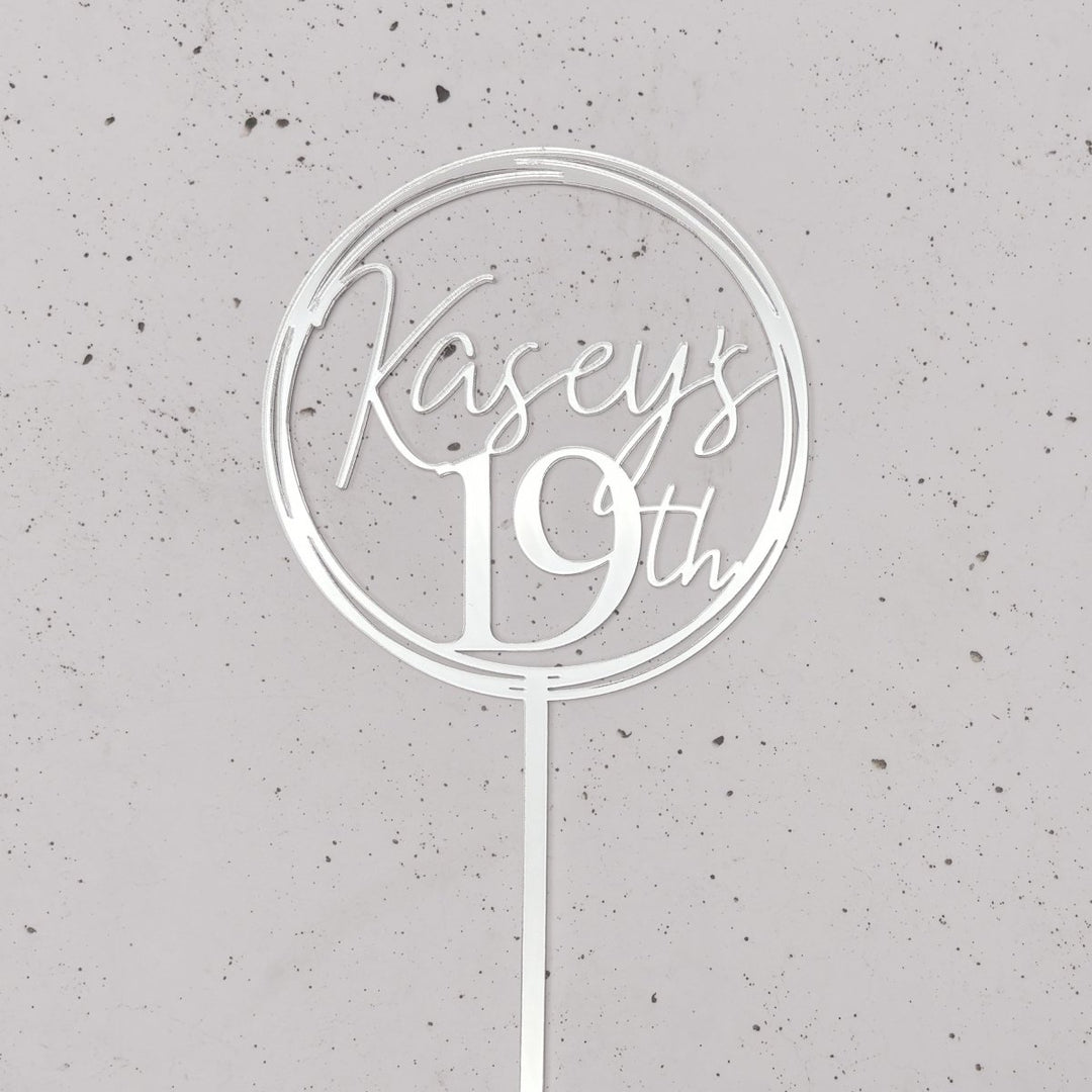 Personalised Birthday Cake Topper - Circle