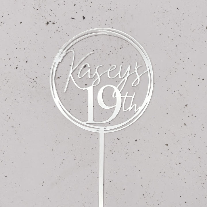 Personalised Birthday Cake Topper - Circle