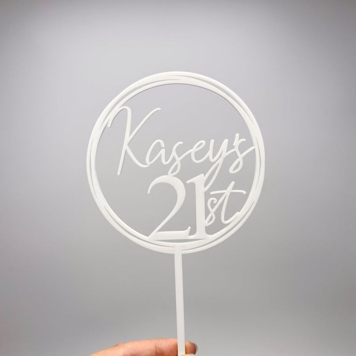 Personalised Birthday Cake Topper - Circle