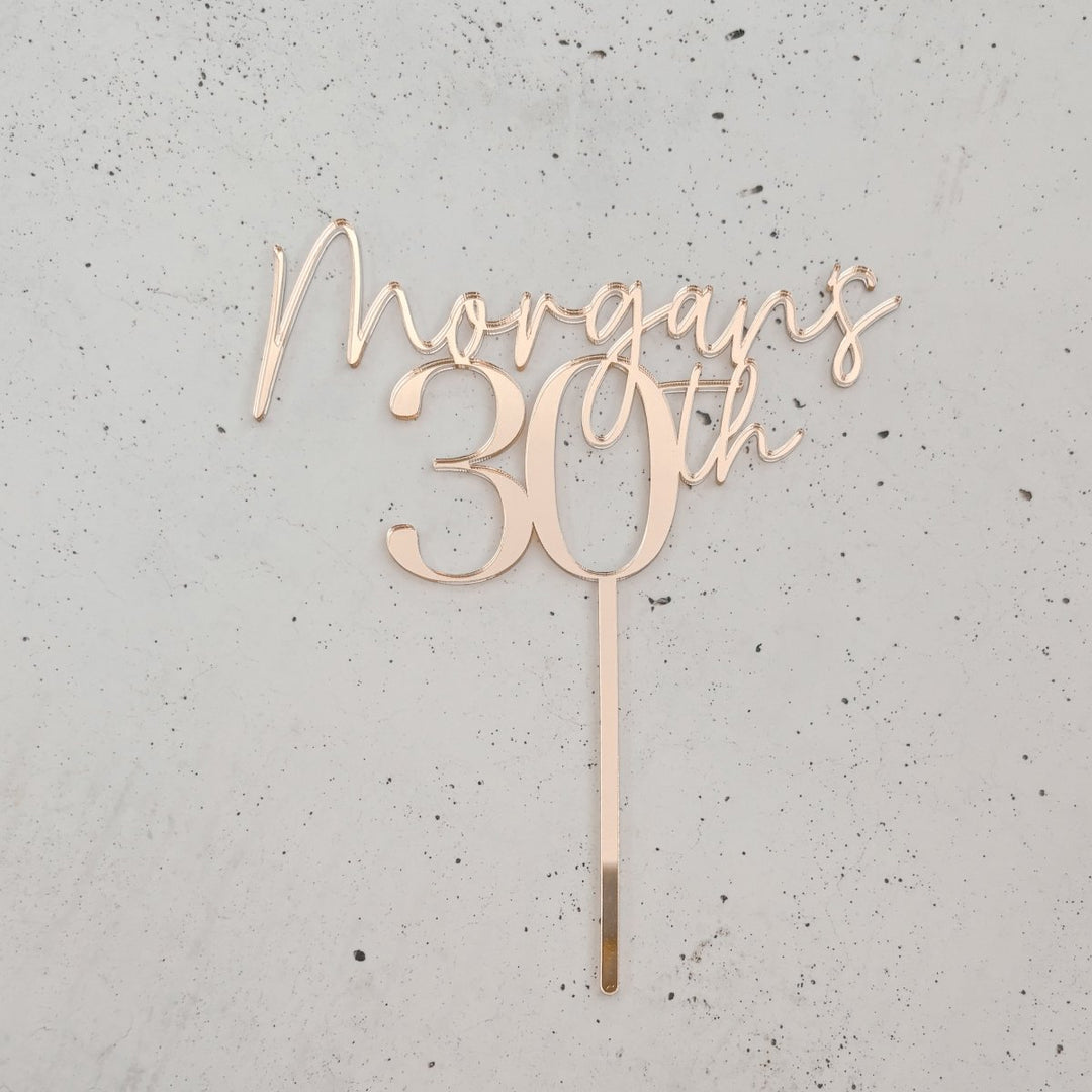 Personalised Birthday Cake Topper - Name & Age Design