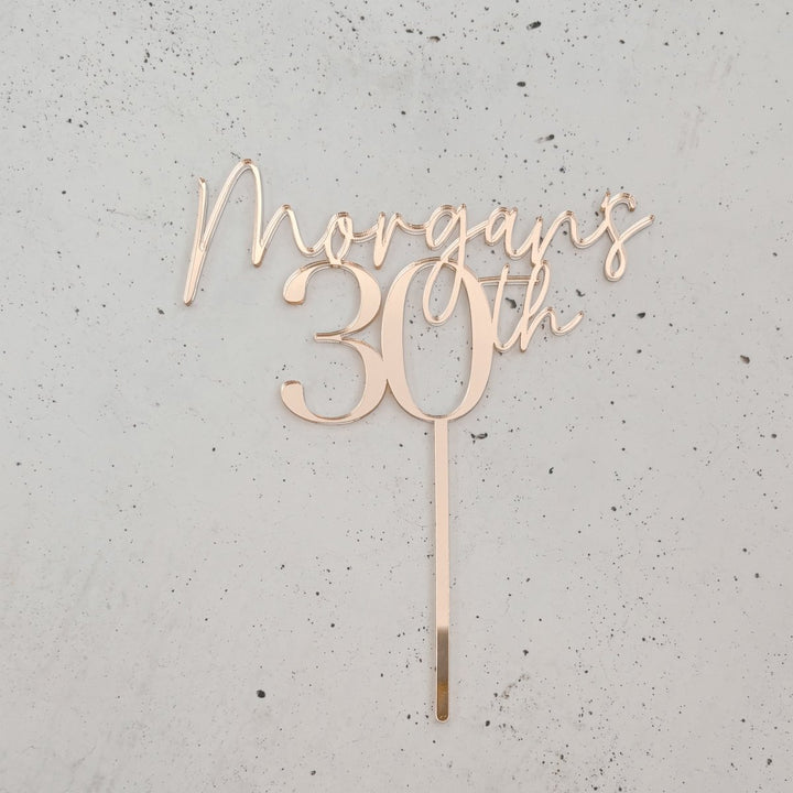 Personalised Birthday Cake Topper - Name & Age Design