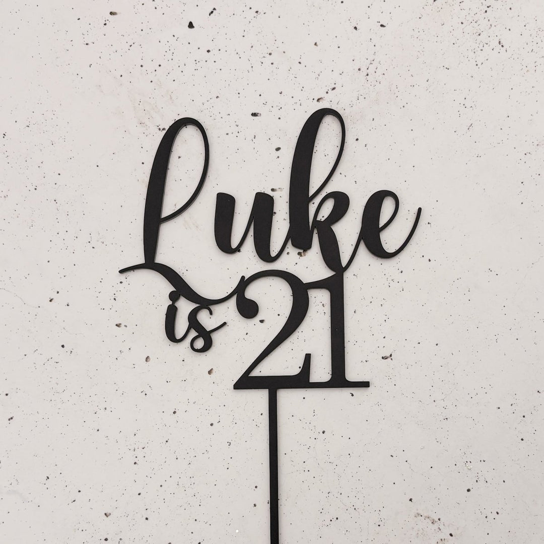 Personalised Birthday Cake Topper with Name & Age