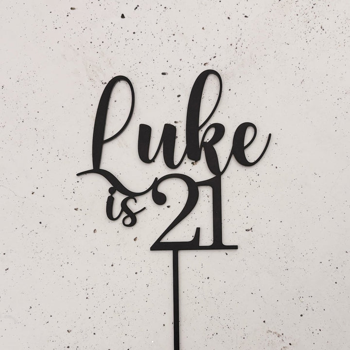 Personalised Birthday Cake Topper with Name & Age