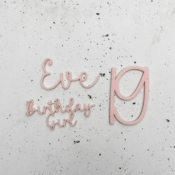 Personalised Birthday Script Cupcake Charms - Name & Age