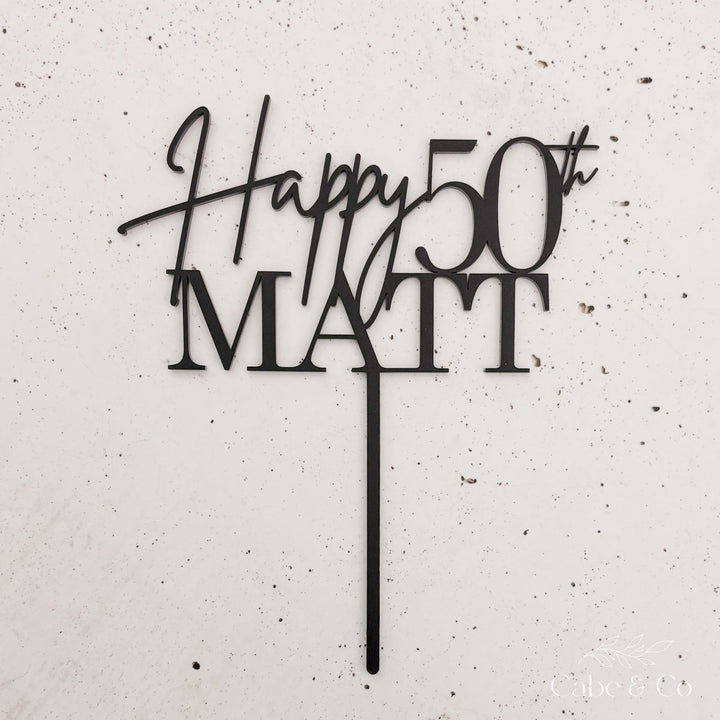 Personalised Cake Topper with Happy, Age &amp; Name