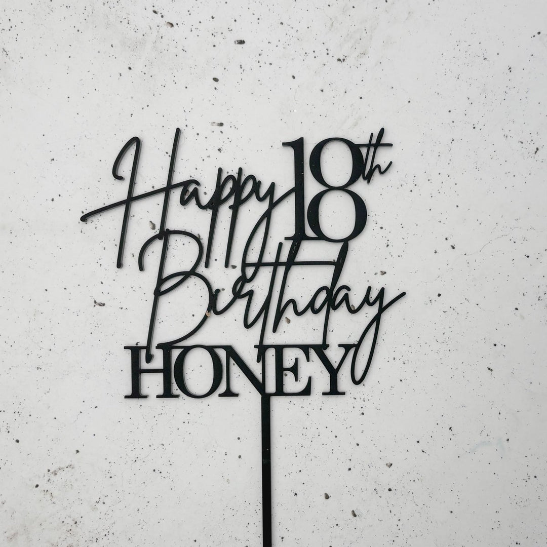 Personalised Happy Birthday Cake Topper with Age